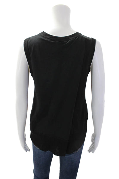 Rag & Bone Womens Sleeveless Pullover Tank Top Black White Size Extra Small