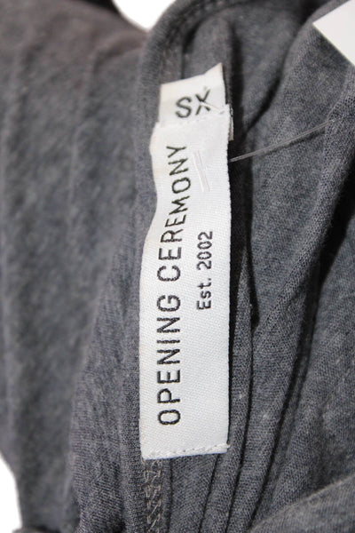 Opening Ceremony Womens Cotton Tassel Detail Scoop Neck Tank Top Gray Size XS