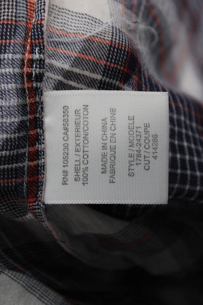 Joie Womens Cotton Plaid Collar Long Sleeve Button Down Shirt Blue Size XS