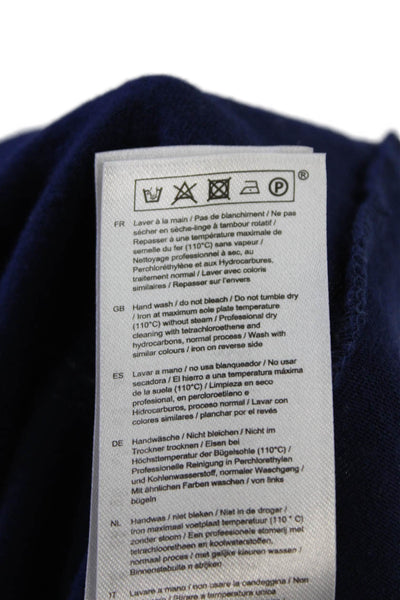 Maje Womens Linen Crew Neck Short Sleeve Tee Top Navy Blue Size 1