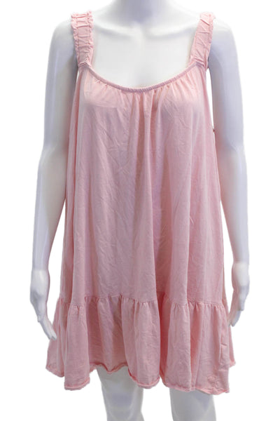 J Crew Womens Sleeveless Scoop Neck Mini Shift Dress Pink Cotton Size XL
