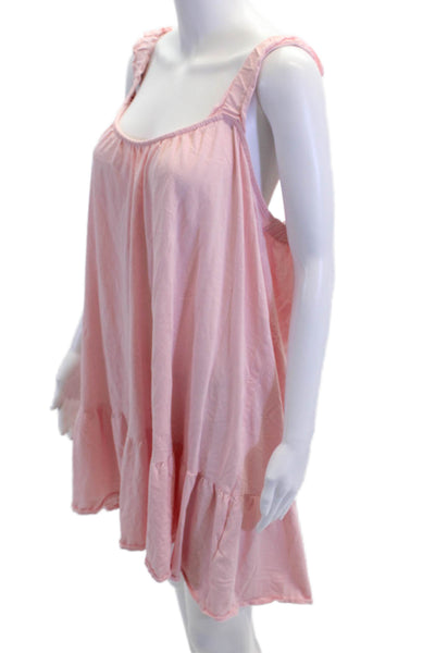 J Crew Womens Sleeveless Scoop Neck Mini Shift Dress Pink Cotton Size XL