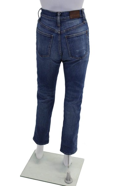 Madewell Womens Medium Wash High Rise Classic Straight Leg Jeans Blue Size 24