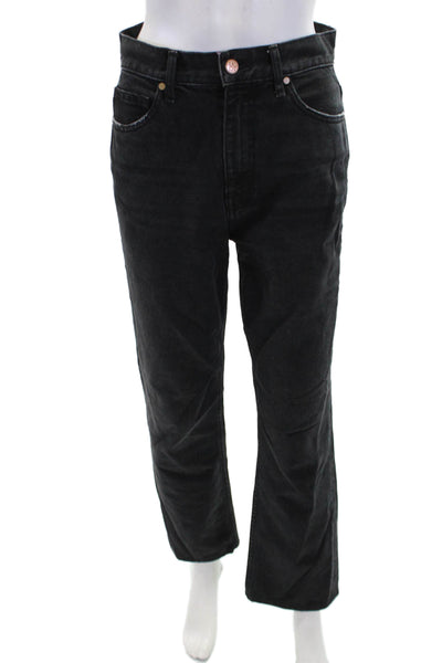 Ulla Johnson Womens Zipper Fly High Rise Straight Leg Jeans Gray Denim Size 26