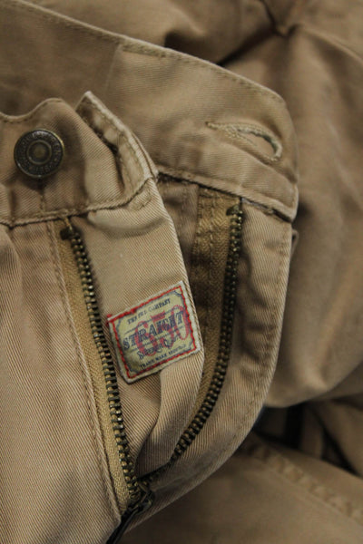 Polo Ralph Lauren Mens Cotton Straight Leg Buttoned Khaki Pants Brown Size 33