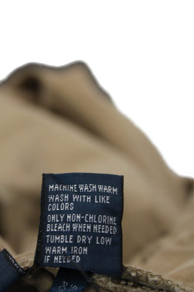 Polo Ralph Lauren Mens Cotton Straight Leg Buttoned Khaki Pants Brown Size 33