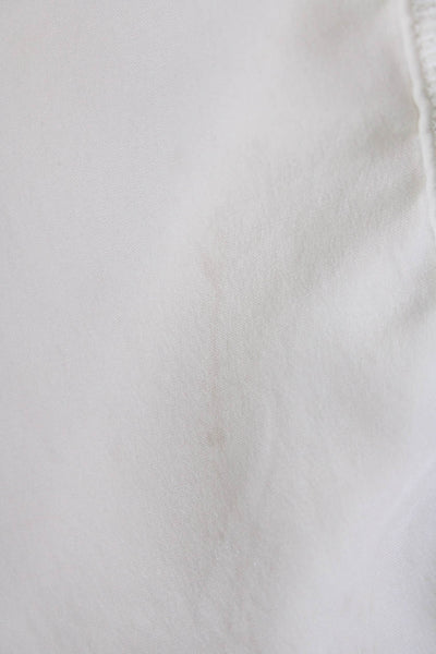 Go By GoSilk Womens Silk Zippered Detail Long Sleeve Blouse Solid White Size XS