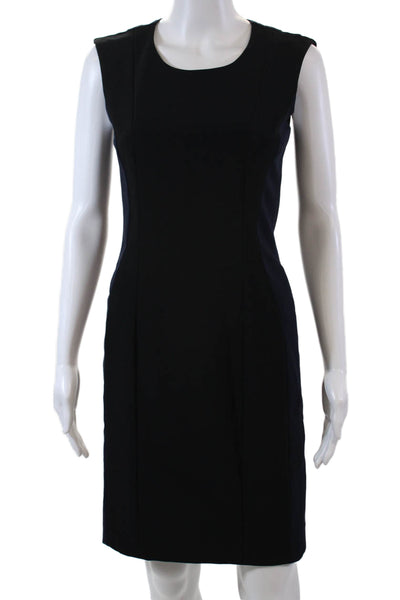 DKNY Womens Color Block Sleeveless Zippered Knee Length Pencil Dress Blue Size 0