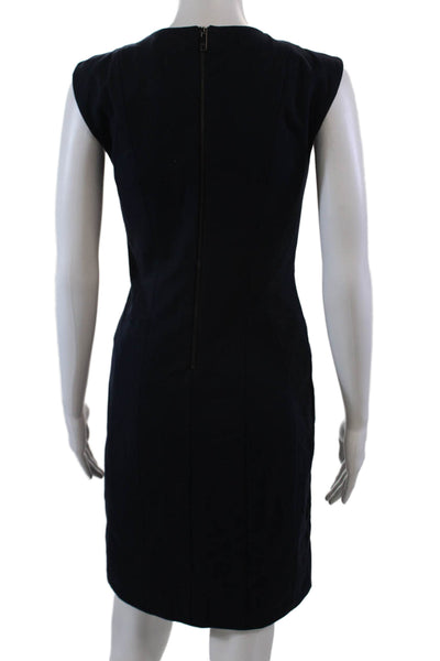 DKNY Womens Color Block Sleeveless Zippered Knee Length Pencil Dress Blue Size 0
