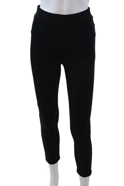 Spanx Womens Faux Pocket High Waisted Stretch Leggings Solid Black Size XS
