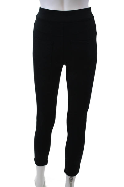Spanx Womens Faux Pocket High Waisted Stretch Leggings Solid Black Size XS