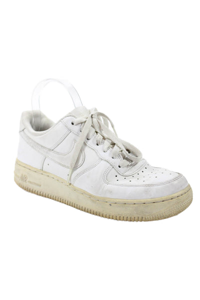 Nike Womens Lace Up Perforated Low Air Force 1 Sneakers White Leather Size 8.5