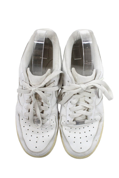 Nike Womens Lace Up Perforated Low Air Force 1 Sneakers White Leather Size 8.5