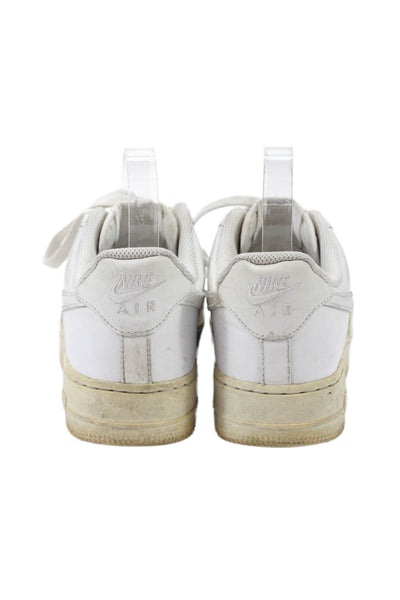 Nike Womens Lace Up Perforated Low Air Force 1 Sneakers White Leather Size 8.5