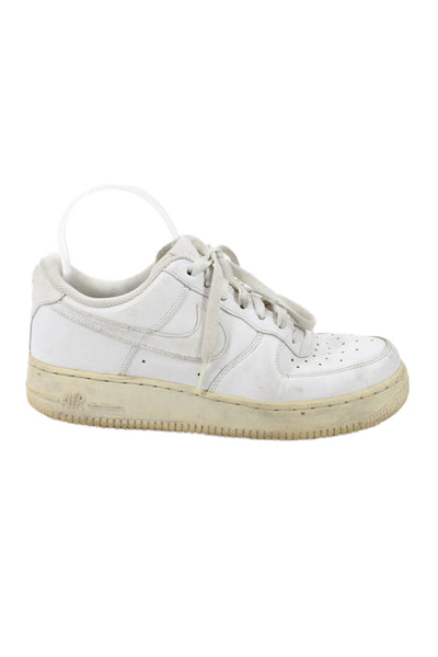 Nike Womens Lace Up Perforated Low Air Force 1 Sneakers White Leather Size 8.5
