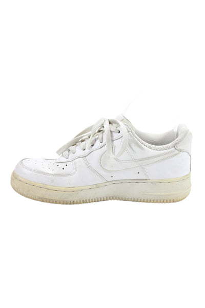 Nike Womens Lace Up Perforated Low Air Force 1 Sneakers White Leather Size 8.5