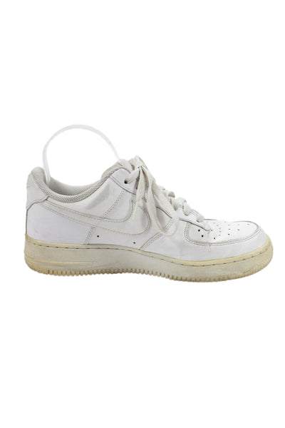 Nike Womens Lace Up Perforated Low Air Force 1 Sneakers White Leather Size 8.5