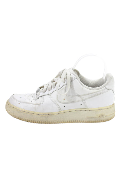 Nike Womens Lace Up Perforated Low Air Force 1 Sneakers White Leather Size 8.5