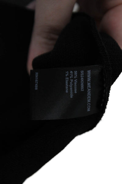 Me + Em Womens Textured A-symmetrical One Sleeve Fitted Tank Top Black Size 04