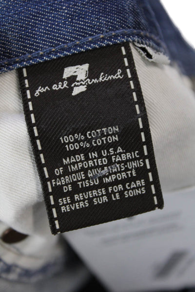 7 For All Mankind Mens Boot Cut Mid Rise Zip Up Jeans Blue Cotton Size 33