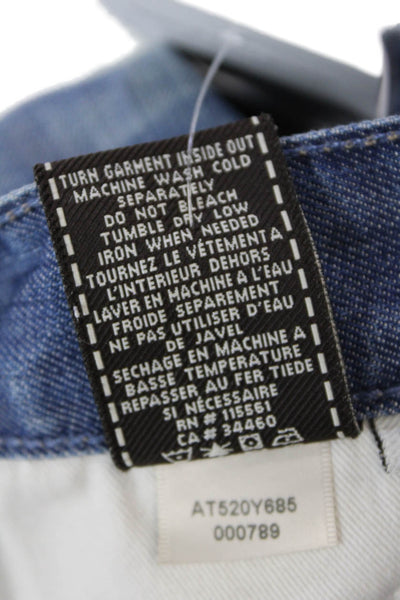 7 For All Mankind Mens Boot Cut Mid Rise Zip Up Jeans Blue Cotton Size 33
