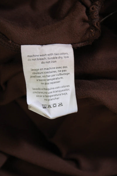 We Wore What Womens High Waisted Solid Ankle Leggings Brown Size M