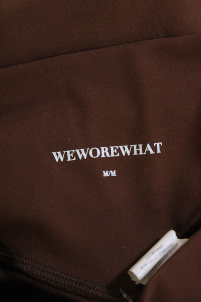 We Wore What Womens High Waisted Solid Ankle Leggings Brown Size M