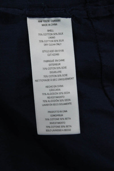 Joie Womens Smocked Waistband Tiered Mini Skirt Navy Cotton Size Extra Small