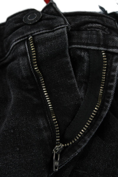 Agolde Womens Zipper Fly High Rise Distressed Skinny Jeans Gray Denim Size 27