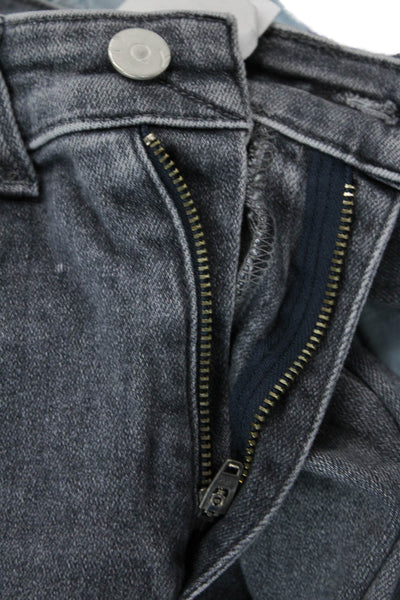 CQY Womens Zipper Fly Mid Rise Skinny Ankle Jeans Gray Denim Size 27