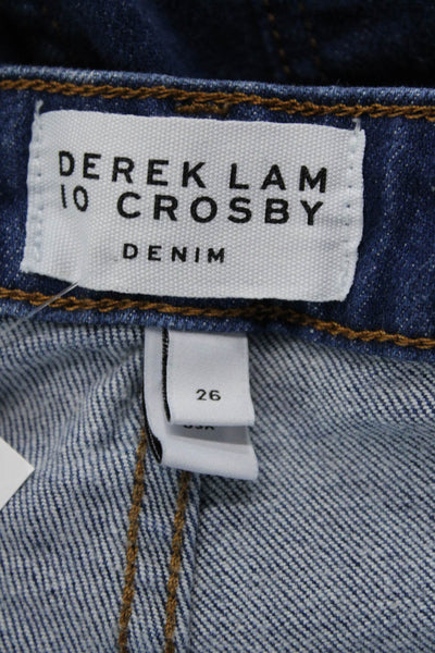 Derek Lam 10 Crosby Womens Zipper Fly High Rise Tapered Jeans Blue Size 26