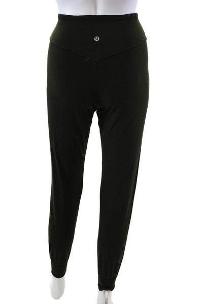 Lululemon Womens High Waist Full Length Tapered Leg Legging Olive Green Size 2