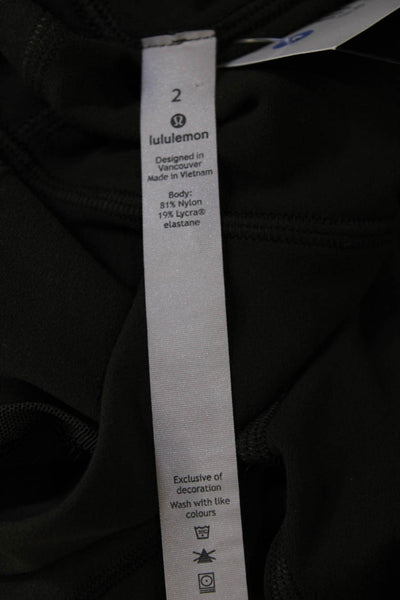 Lululemon Womens High Waist Full Length Tapered Leg Legging Olive Green Size 2