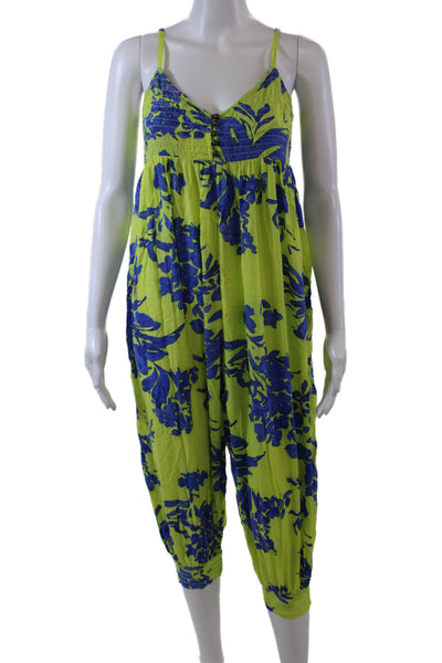 Anthropologie Women's Spaghetti Straps Tapered Leg Jumpsuit Floral Size XXS