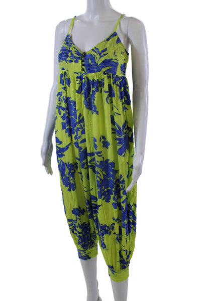 Anthropologie Women's Spaghetti Straps Tapered Leg Jumpsuit Floral Size XXS