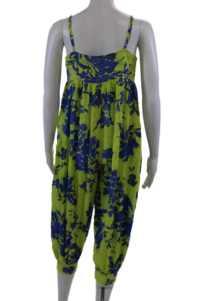 Anthropologie Women's Spaghetti Straps Tapered Leg Jumpsuit Floral Size XXS