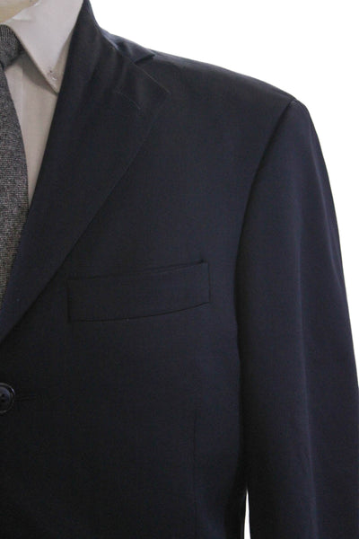Trabaldo Togna Men's Long Sleeves Lined Button Up Jacket Blazer Blue Size 42