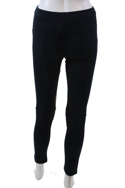 Free People Womens Stretch Patched Low-Rise Skinny Pants Blue Size XS