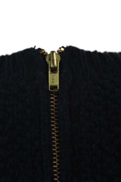 J Crew Womens Wool Long Sleeve Shirt Tail Pullover Sweater Blue Size XS