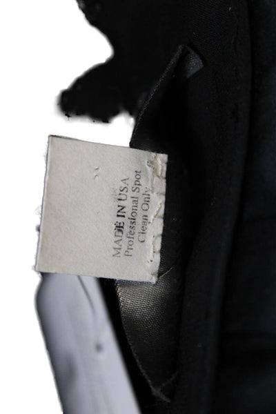 Monique Lhuillier Womens Wool Pleated Straight Leg Trousers Black Size 8