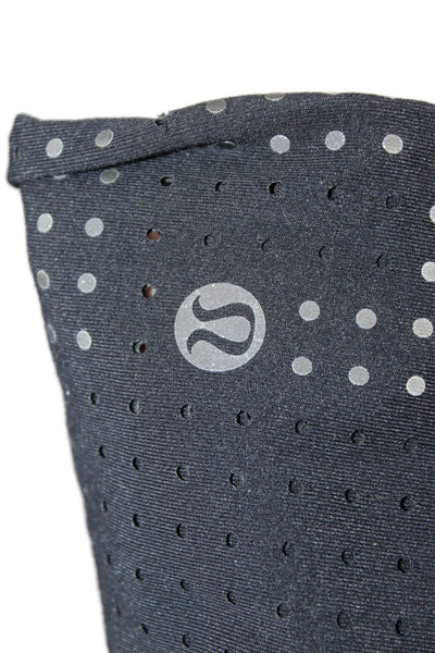 Lululemon Womens Printed Cut Out High Rise Pants Leggings Solid Black Size 2