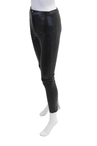 Isabel Marant Etoile Womens Vegan Leather High Rise Skinny Pants Black Size M
