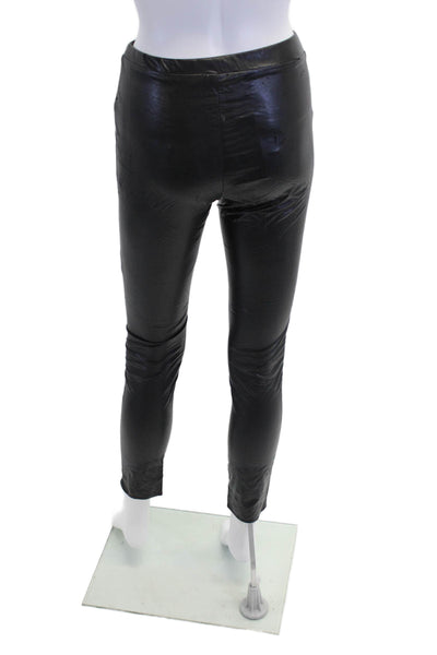 Isabel Marant Etoile Womens Vegan Leather High Rise Skinny Pants Black Size M