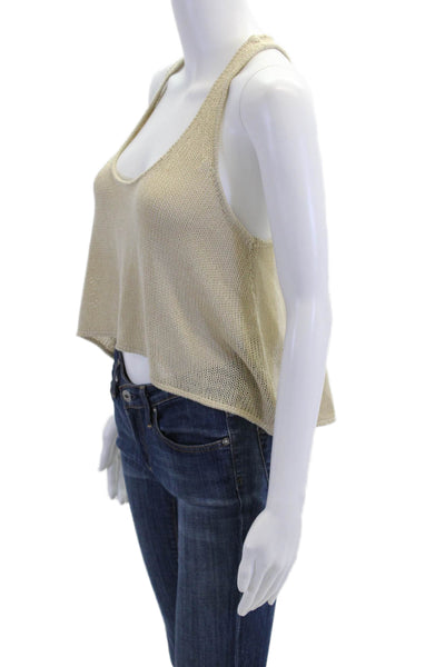 Dolce Vita Womens Scoop Neck Open Knit Sleeveless Tank Top Beige Size XS