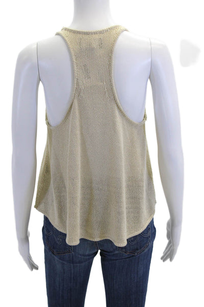 Dolce Vita Womens Scoop Neck Open Knit Sleeveless Tank Top Beige Size XS