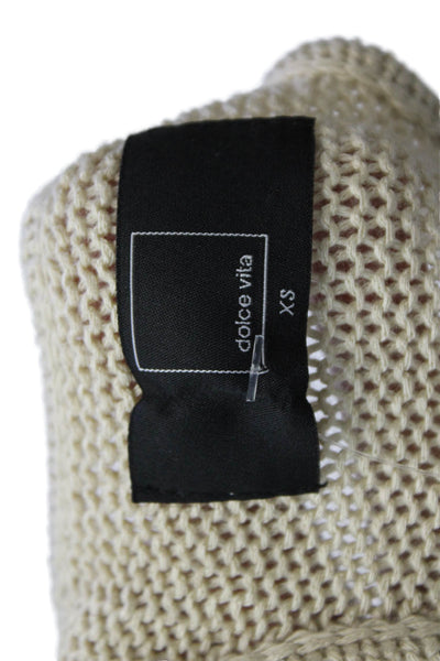 Dolce Vita Womens Scoop Neck Open Knit Sleeveless Tank Top Beige Size XS