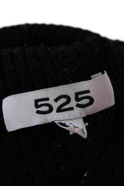 525 Womens Metallic Ribbed Knit Pullover Turtleneck Sweater Top Black Size S