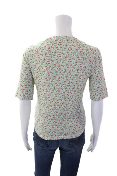 Roller Rabbit Women's Scoop Neck Short Sleeves Basic T-Shirt Floral Size XS
