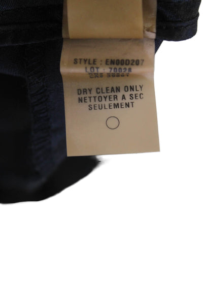 Elie Tahari Womens Solid Pleated Wide Leg Low Rise Dress Pants Black Size 4