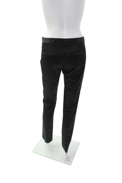 Theory Womens Zipper Fly Mid Rise Satin Pleated Trouser Pants Black Size 2